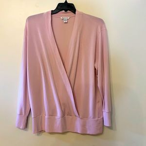 Athleta pink draped front/open v sweatshirt. Size large.